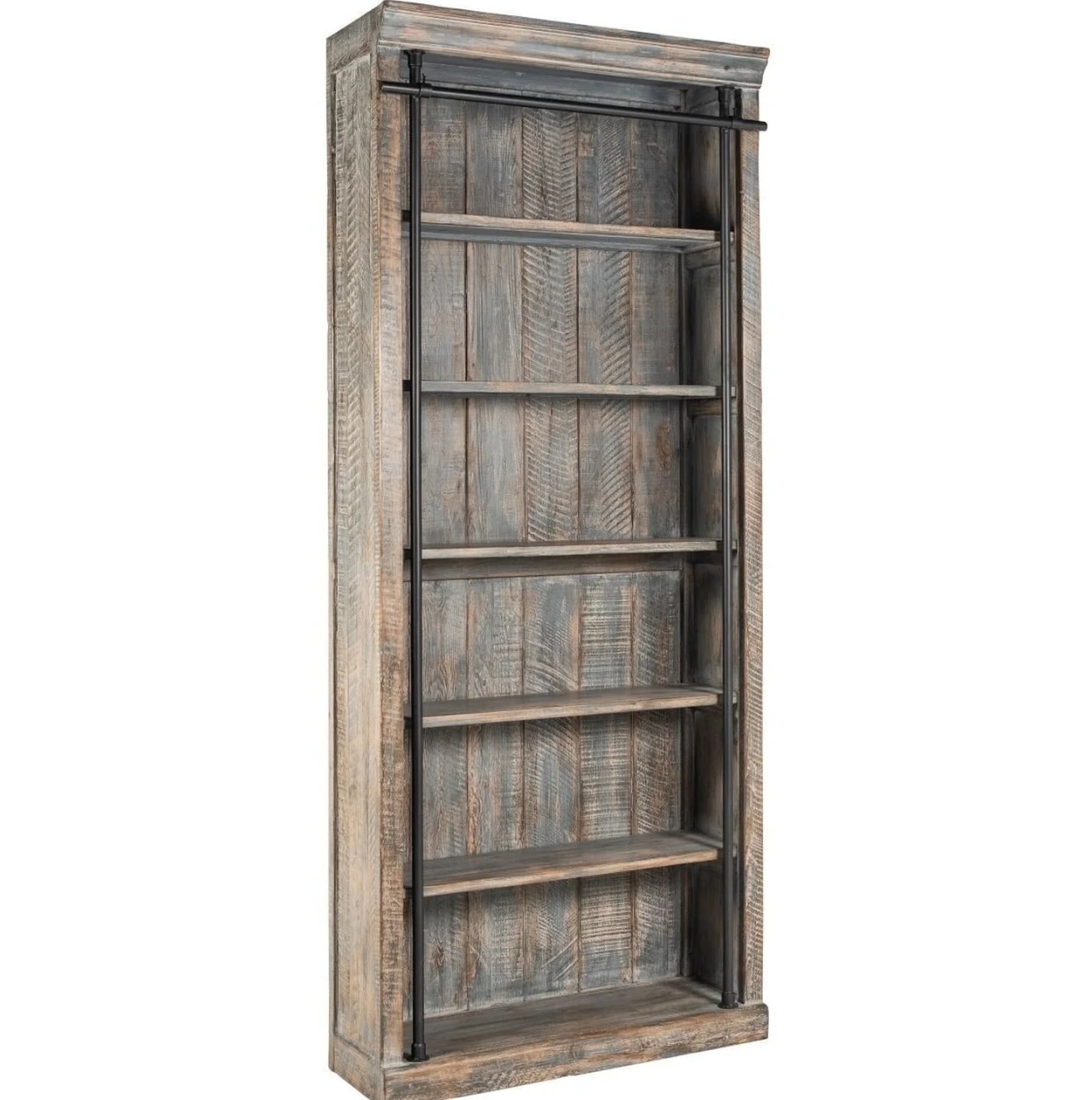 Naomi Bookcase Antique Blue / Iron, 40" x 15" x 94"Available for local pick up