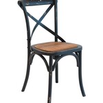 Xena Dining Chair, Antique Black/Rattan Seat, 19 x 21 x 35 Furniture Available for Local Delivery or Pick Up