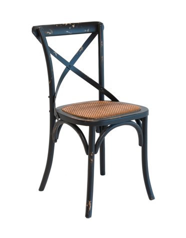 Xena Dining Chair, Antique Black/Rattan Seat, 19 x 21 x 35 Furniture Available for Local Delivery or Pick Up