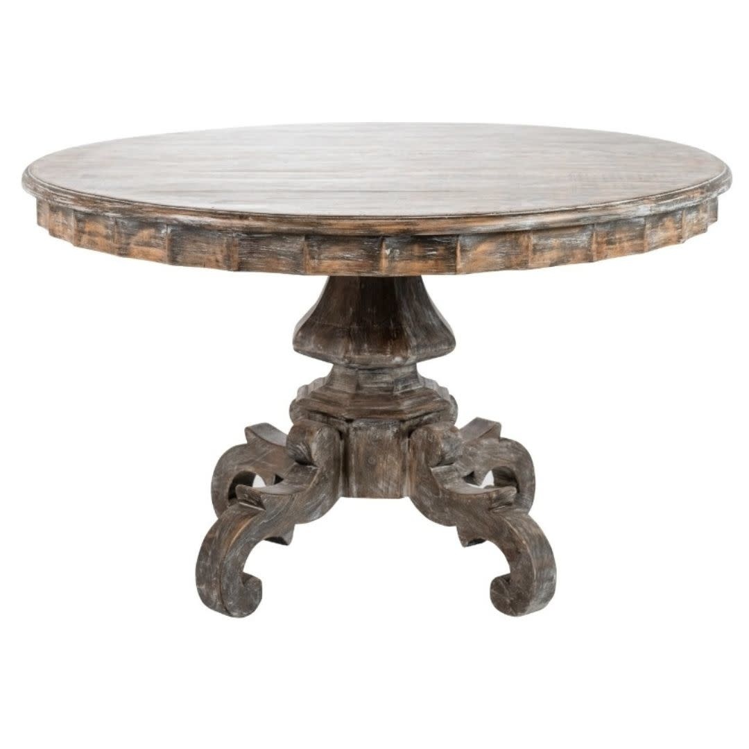 Grace Round Dining Table, Grey Black, Available for local pick up