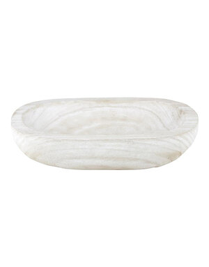 Paulownia Dough Bowl, White
