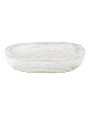 Paulownia Dough Bowl, White