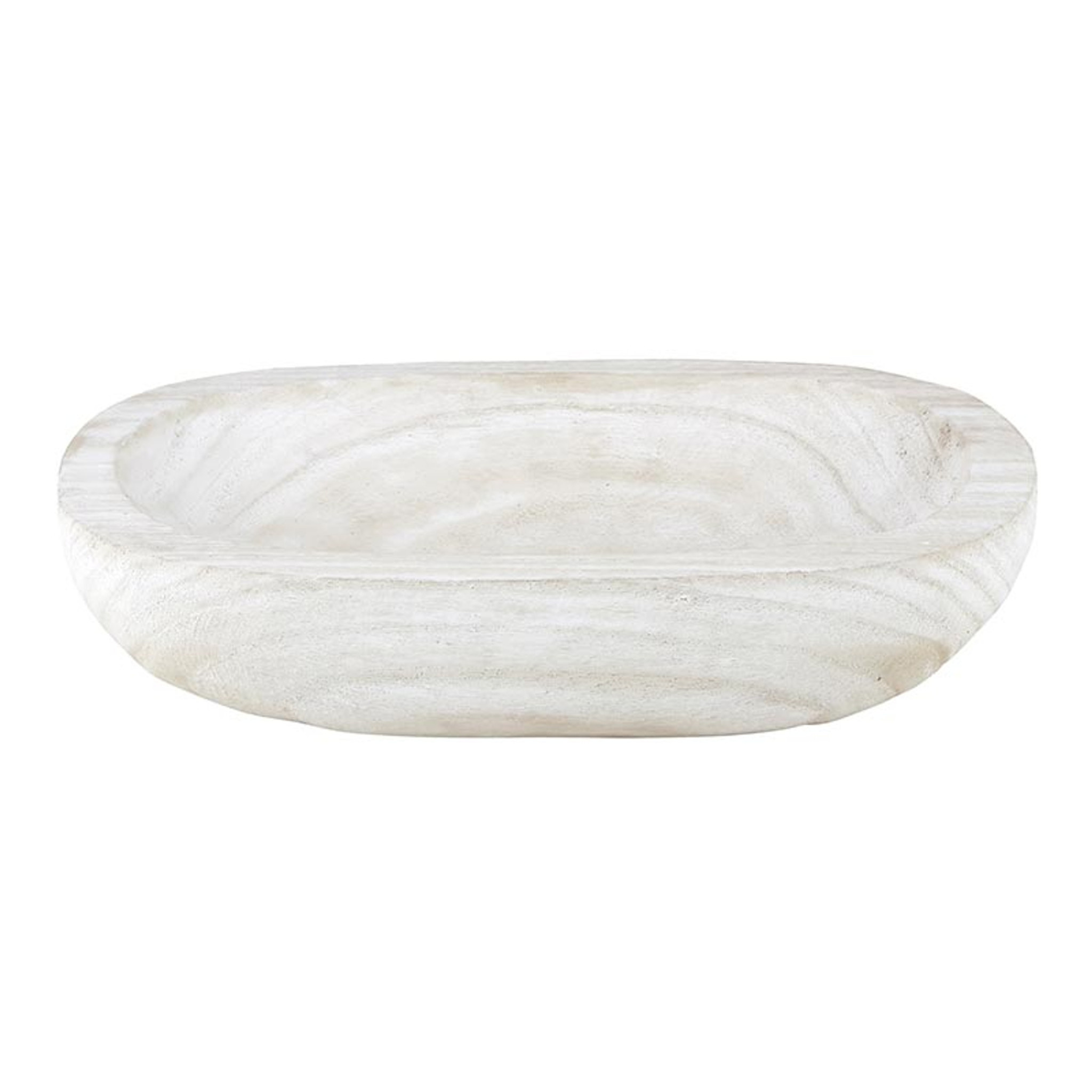 Paulownia Dough Bowl, White