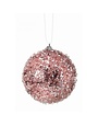 Glitter Sequin Iced Ball Ornament, Light Pink