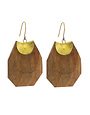 Bass and Faceted Wood Topanga Earrings