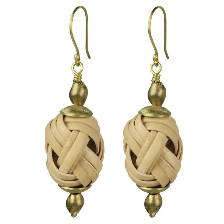Biscayne Rattan Knot Earring