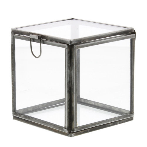 Pierre Demi Leaded Glass Box - Small - Zinc