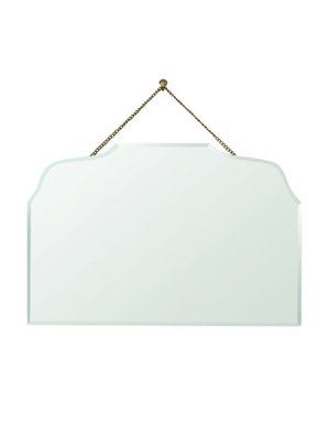 Farrah Beveled Mirror, Brass - Horizontal Rectangle, Available for local pick up