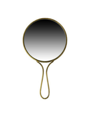 Lena Hand Mirror, Brass - Round, Available for local pick up only