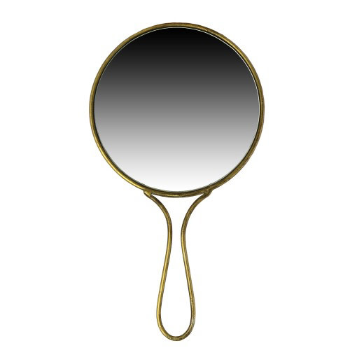 Lena Hand Mirror, Brass - Round, Available for local pick up only