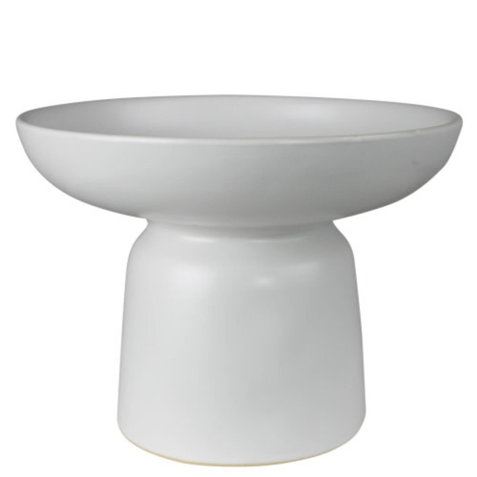 Tau Footbed Bowl, Ceramic, White - Lrg