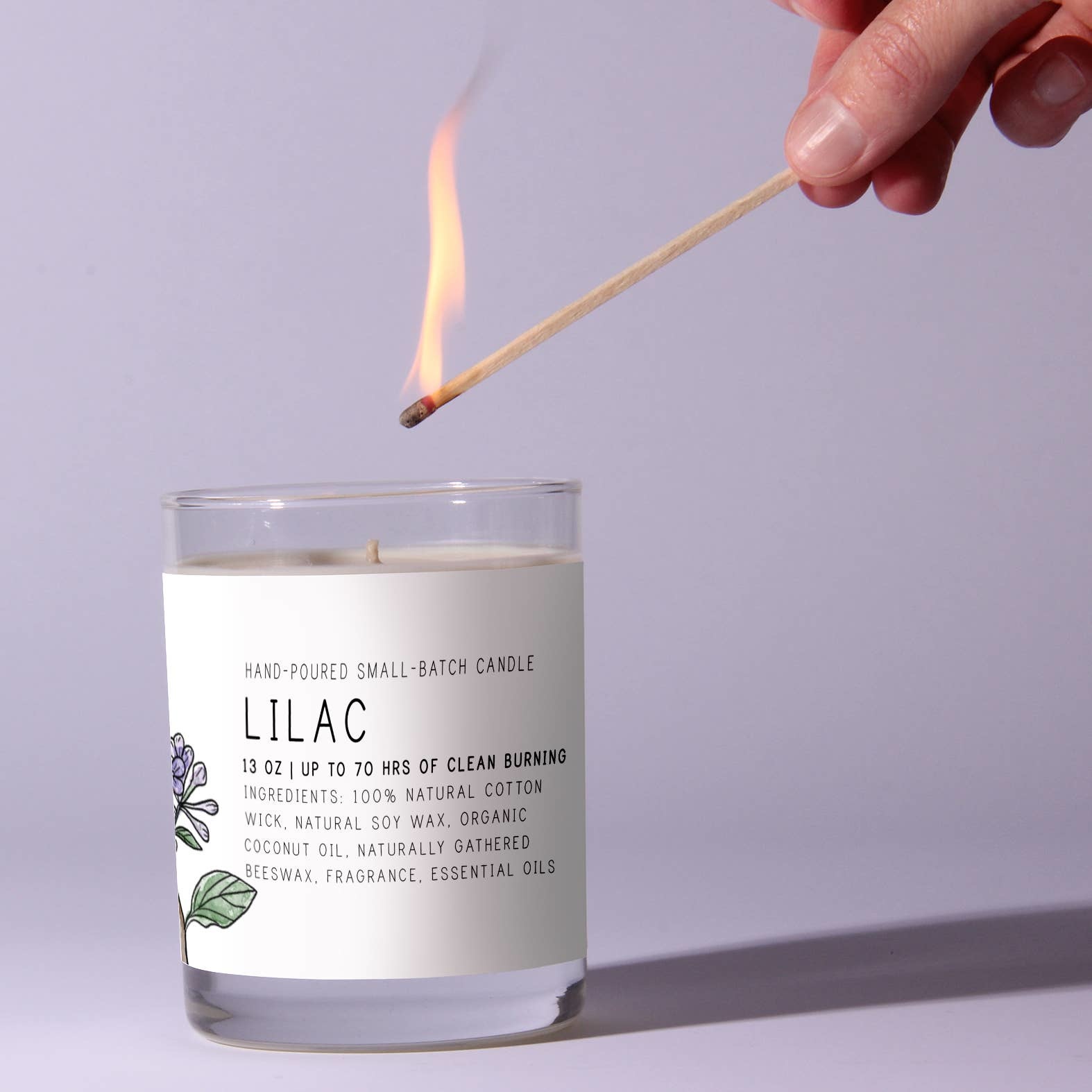 Just Bee Lilac Candle, 7 oz