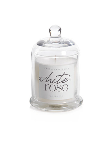 Apothocary Candle Dome Jar, White Rose 10 oz