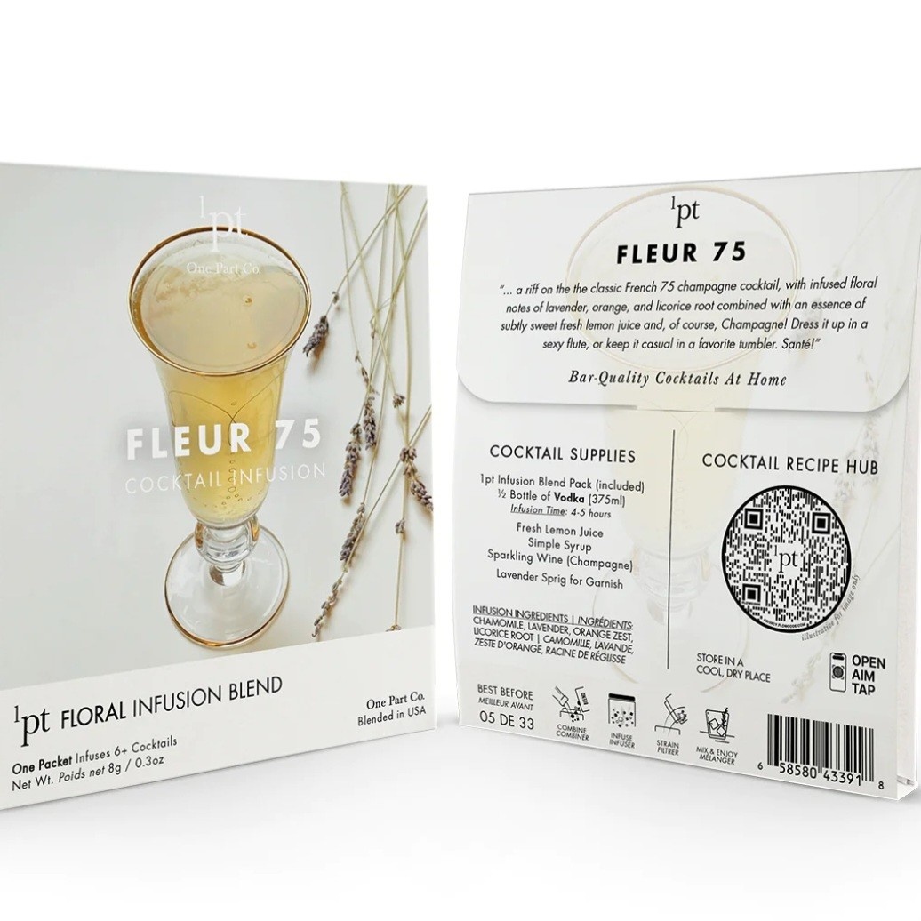 One Part Co One Part Cocktail Pack, Fleur 75, infuses 6+ cocktails