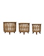 Woven Bamboo Footed Basket LG 13.5"x46"