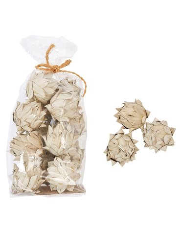 Handmade Dried Natural Palm Leaf Artichoke in Bag (Contains 13 Pieces)