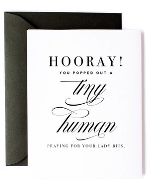 Tiny Human and Lady Bits New Baby Card