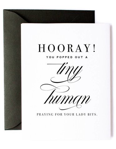 Tiny Human and Lady Bits New Baby Card