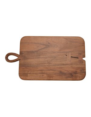 Acacia Wood Cheese/Cutting Board w/ Handle, Natural 10x18