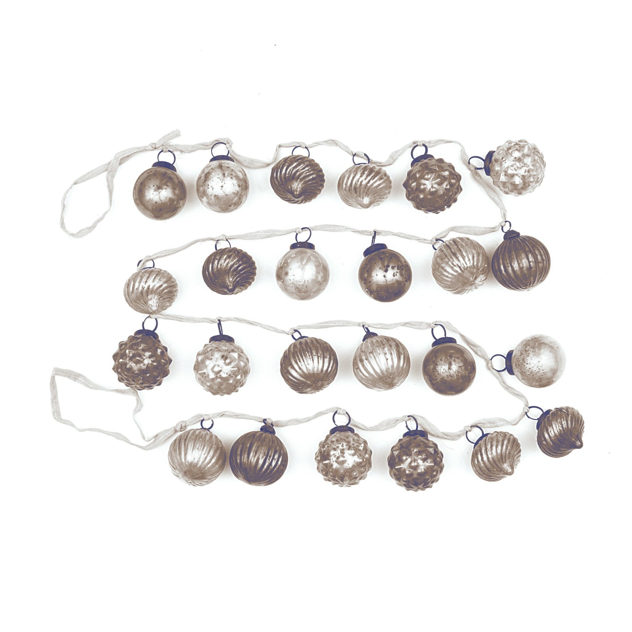 Mercury Glass Ornament Garland, 72"