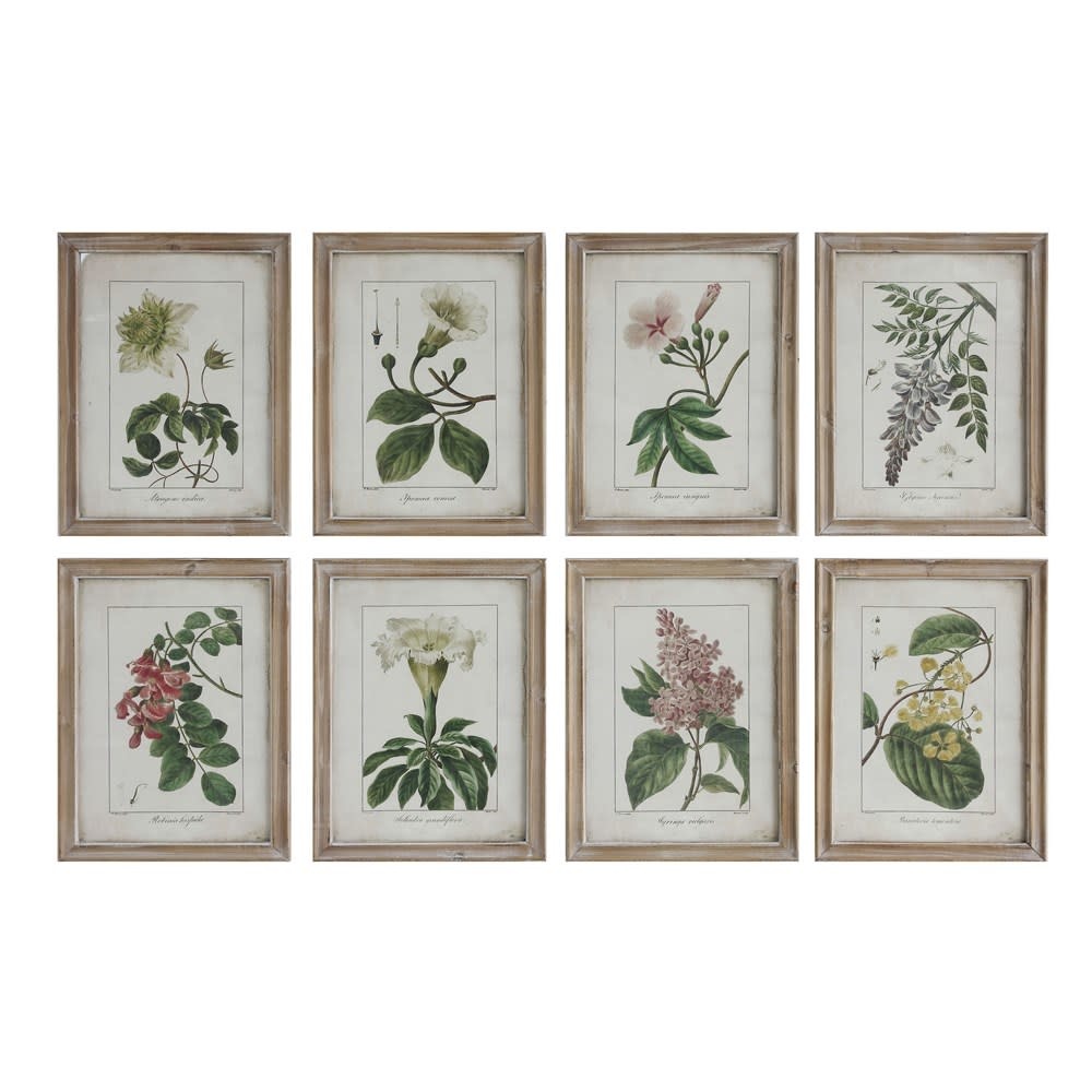 Vintage  Floral Images Wood Framed Decor 14" x 18", priced separately