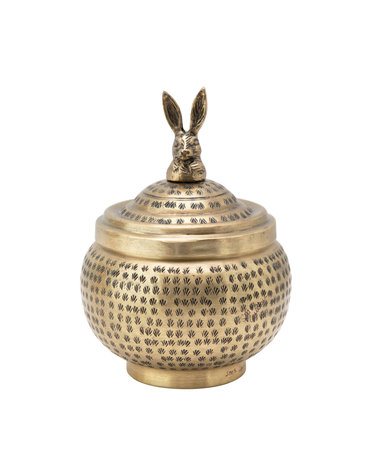 Brass container with bunny head