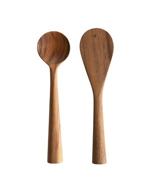 Assorted Hand-Carved Acacia Wood Standing Spoon