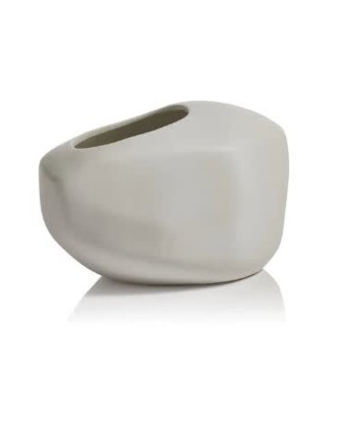 Rock Vase Matte White 8.25"X6.25"