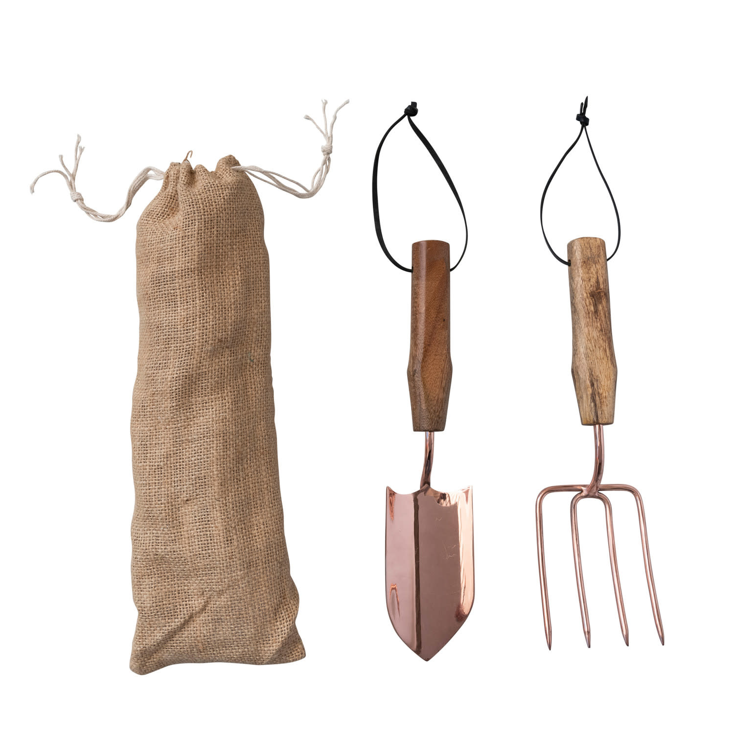 Mini Garden Tools in drawstring bag,  11"