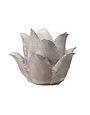 Handmade Terra-cotta Flower Tealight Holder, White