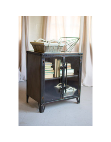 Metal Cabinet w/ Two Glass Doors, 25x17x30  Furniture Available for Local Delivery or Pick Up