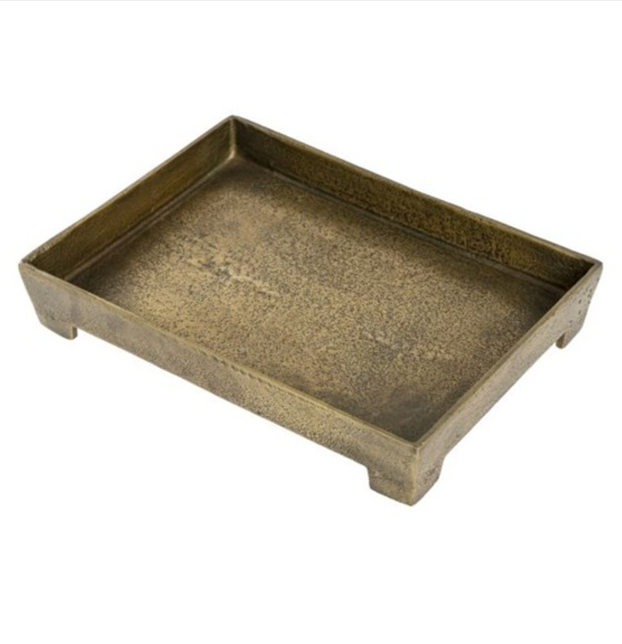 Footed Coffee Bronze Table Tray, Small, 11.5x8.25x2