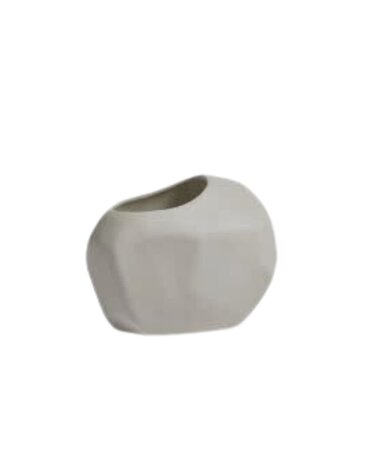 Rock Vase- Matt White 6.5x5.25