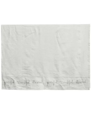 Cotton and Linen Blend Embroidered Tablecloth 84x60