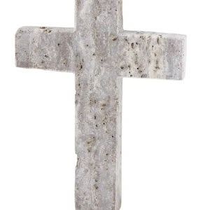 Travertine Cross, Gray