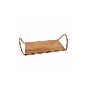 Beaded Handle Wood Tray, Small