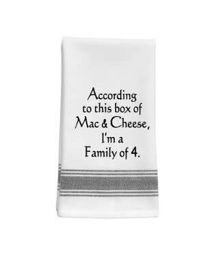 According to this box of Mac and Cheese... Tea Towel