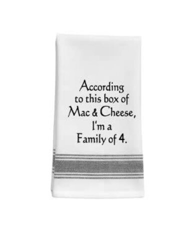 According to this box of Mac and Cheese... Tea Towel