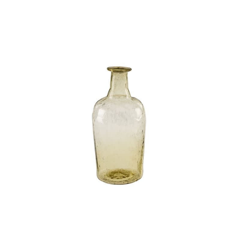 Recycled Glass Bud Vase, Yellow, 3.25x7