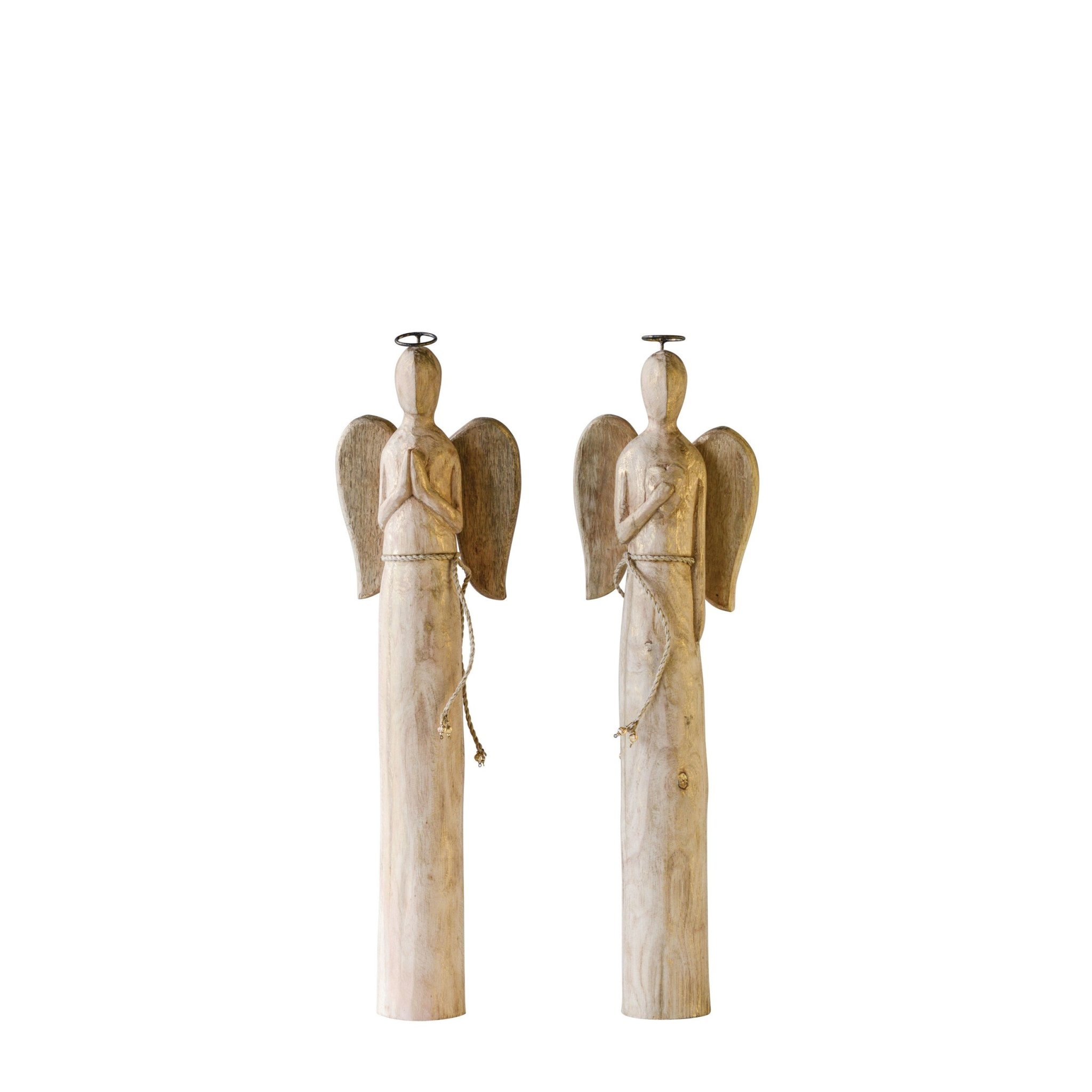 Hand-Carved Mango Wood Angel,  Assorted, 24"