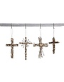 Wire Cross with Beads Ornament, Assorted