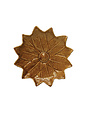 Round Stoneware Flower Plate, Brown