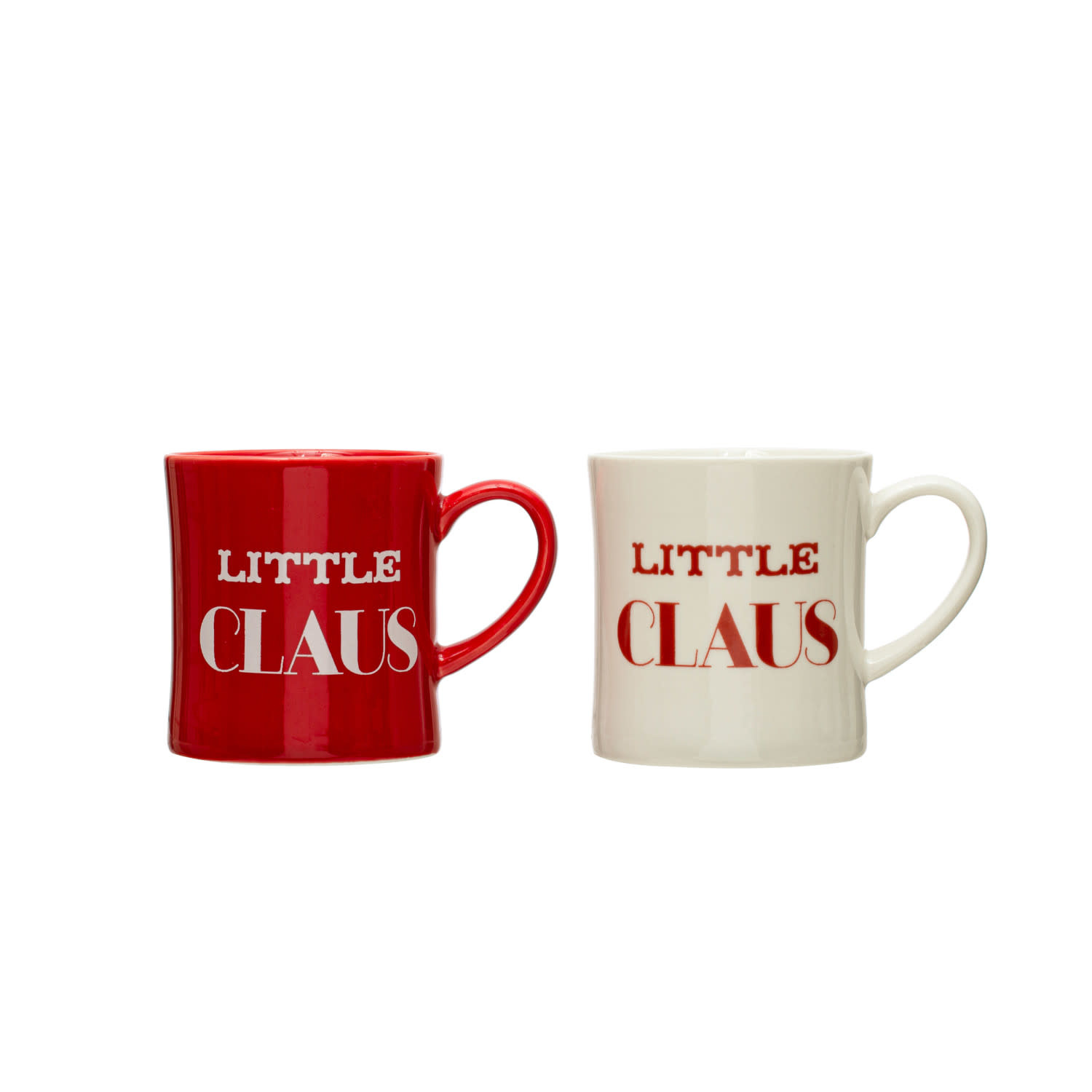8 oz. "Little Claus" Stoneware Mug, White, priced separately