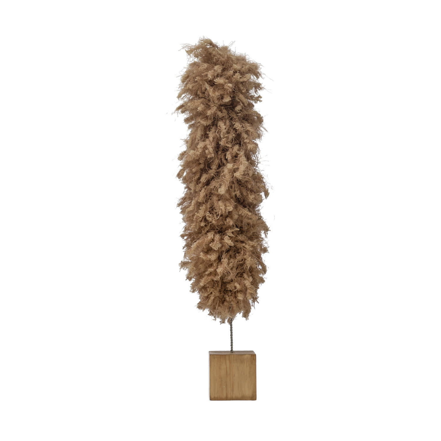 Fabric Yarn Tree with Wood Base, Tan, 15"