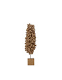 Fabric Yarn Tree with Wood Base, Tan, 12"