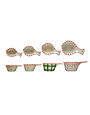 Hand-Painted Holiday Stoneware Measuring Cups w/ Patterns