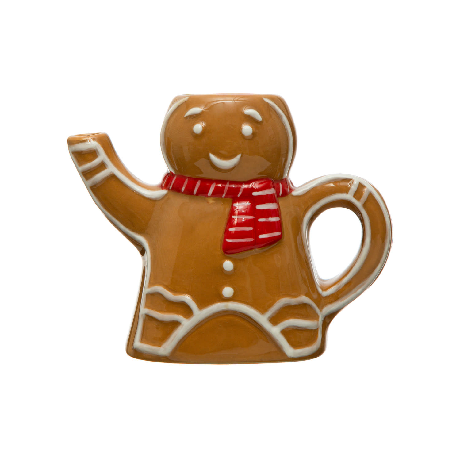 6 oz. Hand-Painted Ceramic Gingerbread Man w/ Scarf Creamer