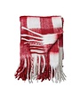 Woven Acrylic Throw w/ Fringe, Red & White Plaid, 60 X 50 in.