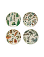 Assorted Round Stoneware Plate w/ Evergreen Botanicals