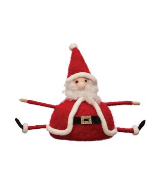 Wool Felt Sitting Santa, 4.5 in.